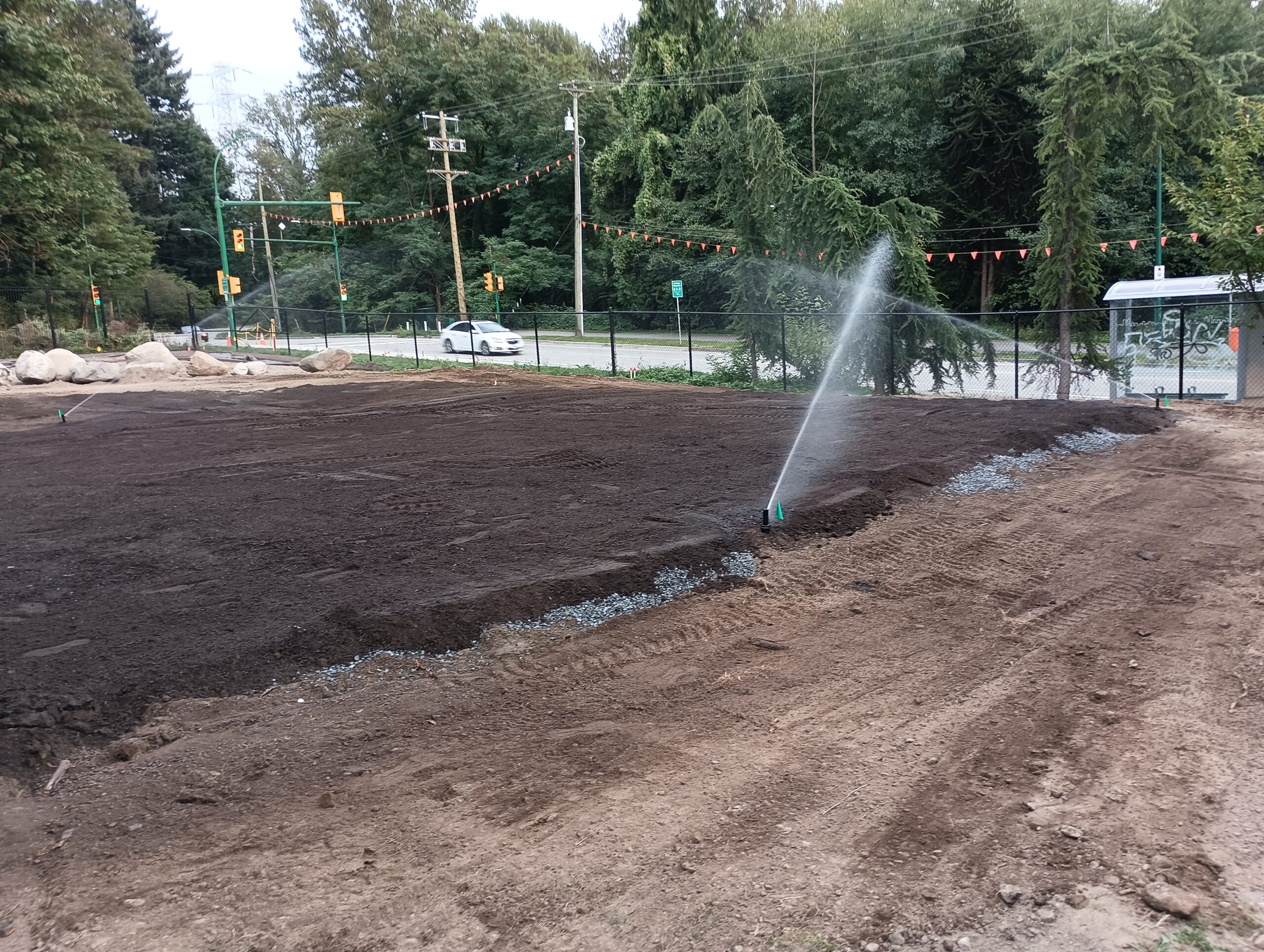 Community sports field site preparation Burnaby
